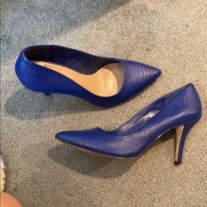BCBGeneration Blue Alligator Leather Heels